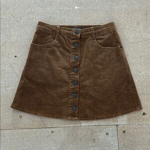 Brandy Melville Brown A-Line Cord Mini Skirt